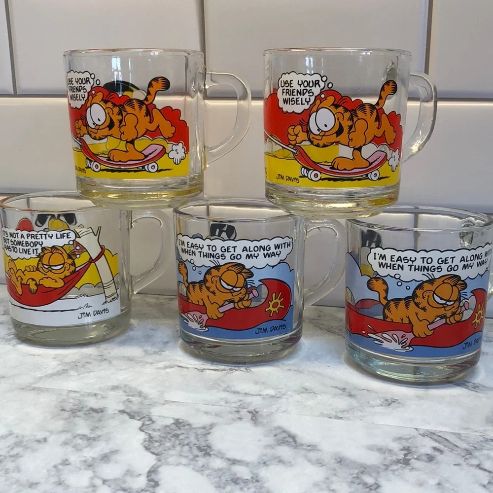 Vintage 5- 1978 McDonald’s Glass Mugs - Picture 1 of 6